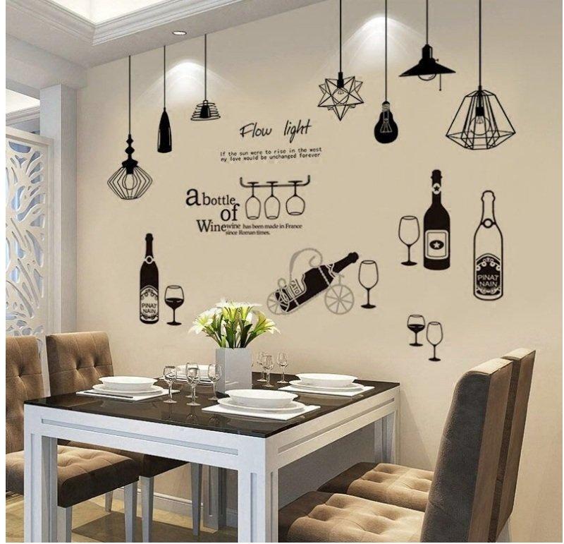 DECAL DÁN TƯỜNG CHÙM ĐÈN FLOW LIGHT VÀ KỆ BẾP
