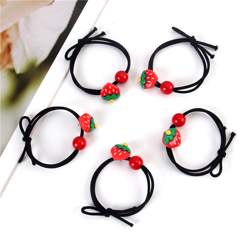 Dây Cột Tóc Dâu Tây Phong Cách Hàn Quốc Siêu Dễ Thương