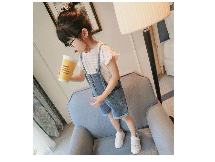Quần yếm hè jeans cho bé gái