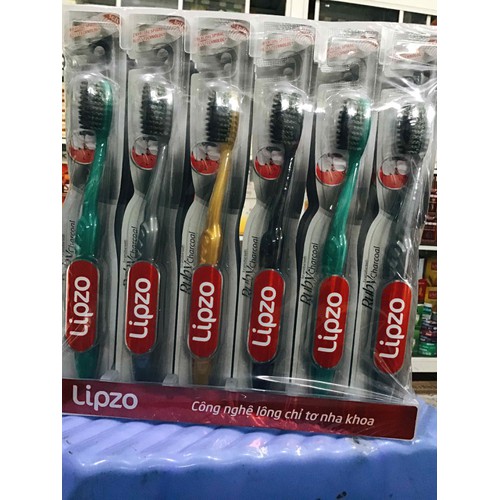 [HCM]Bàn chải đánh răng Lipzo Ruby Charcoal thanh hoạt tính