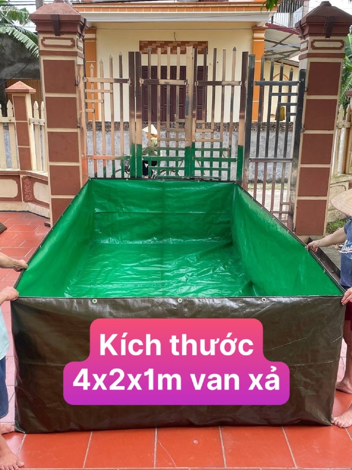 Bể bạt có van xả nuôi cá, ốc, ếch, lươn,...