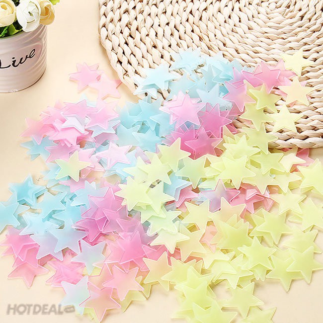 Combo 200 Sao dạ quang phát sáng dán tường