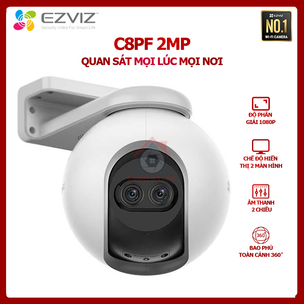 [BÁN LẺ - GIÁ SỈ] Camera Wi-FI EZVIZ C8PF 2MP - Ống Kính Kép Thông Minh - Phát Hiện Hình  Dạng Người -  Tầm Nhìn Bao Phủ 360 - Camera Home