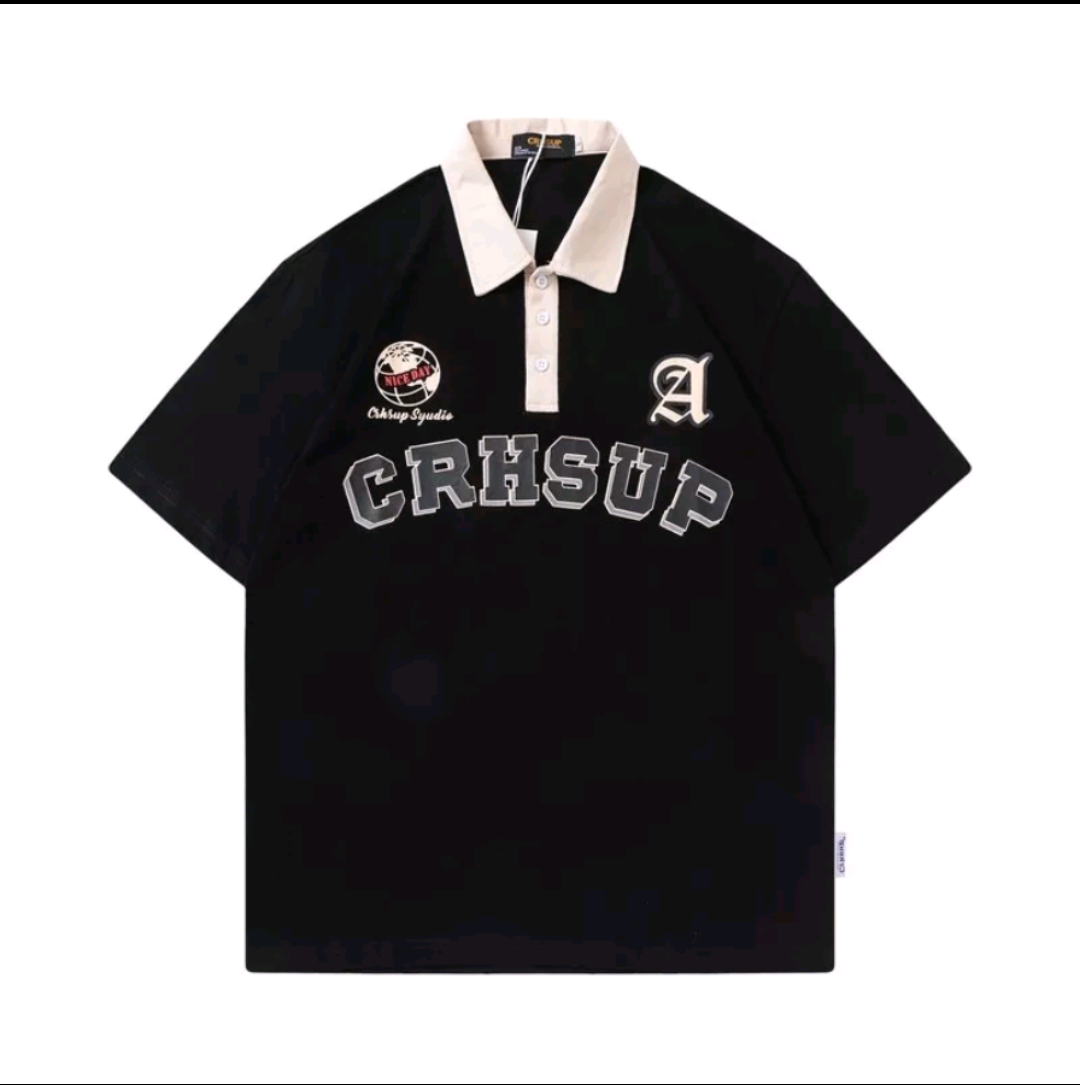 Áo thun polo cổ bẻ Form rộng nam nữ Unisex - C.R.H