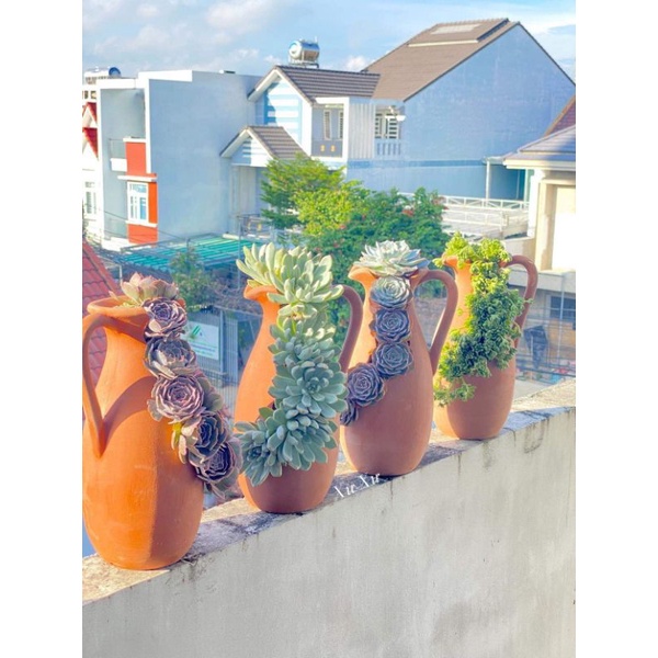Chậu đất nung Bình Dương xẻ miệng 10 x cao 28cm