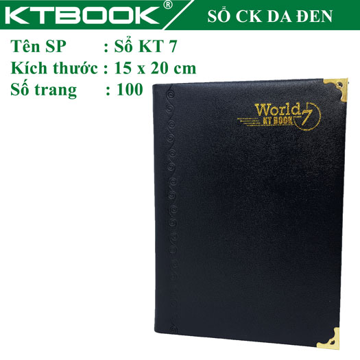 Combo 5 cuốn Sổ ghi chép Bìa Da Đen cao cấp KT 7 kẻ ngang khổ A5 - 100 trang