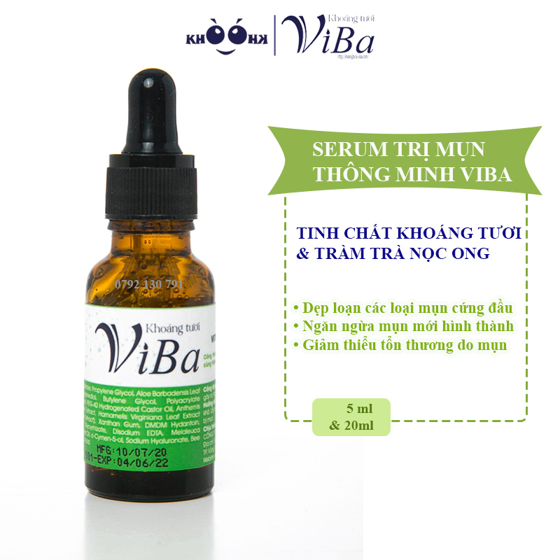 SERUM THÔNG MINH LOẠI BỎ MỤN VIBA - TINH CHẤT KHOÁNG TƯƠI TRÀM TRÀ NỌC ONG - KHOÁNG TƯƠI VIBA