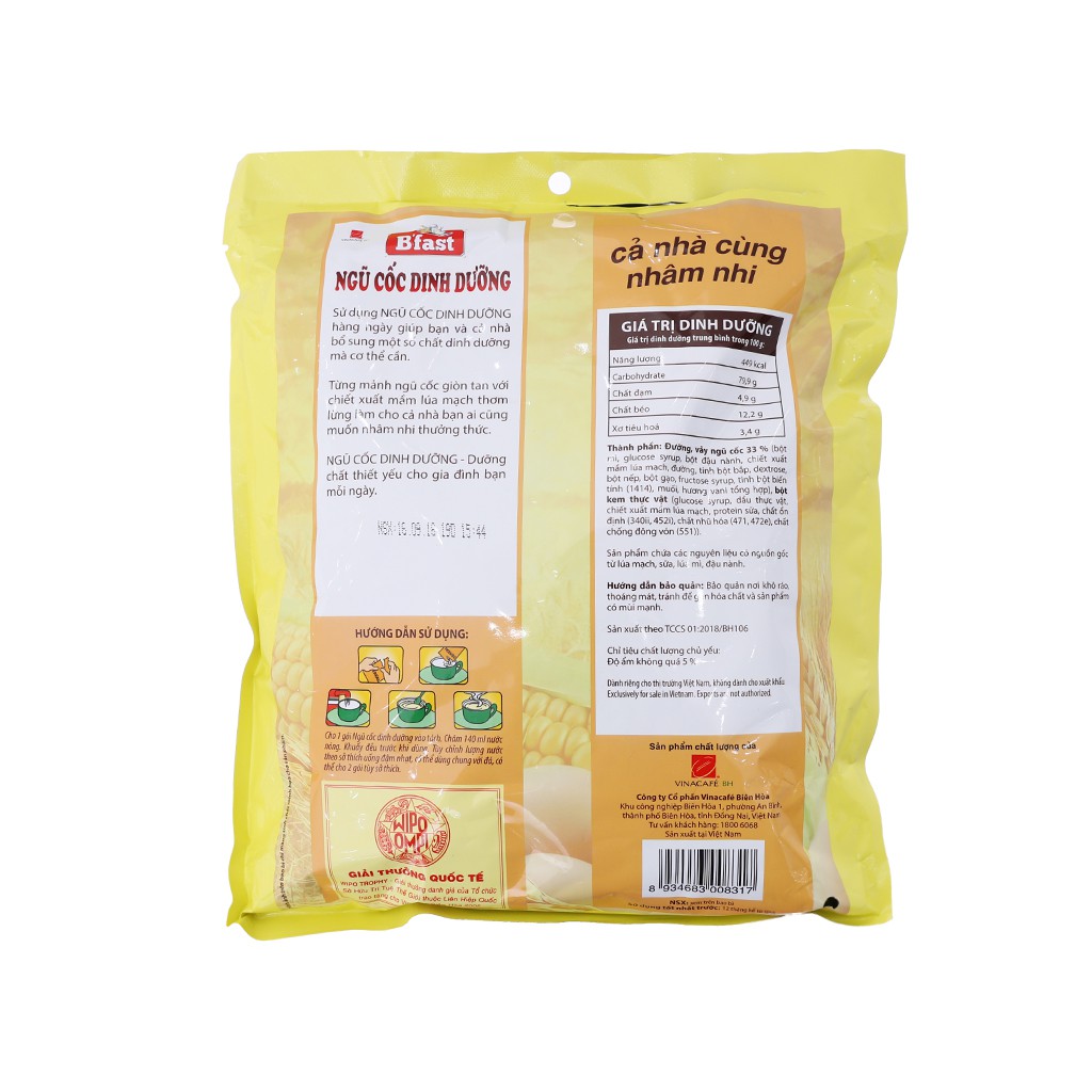 [ FREE SHIP ĐƠN TỪ 49K] Ngũ cố dinh dưỡng Vinacafe Bfast bịch 500g