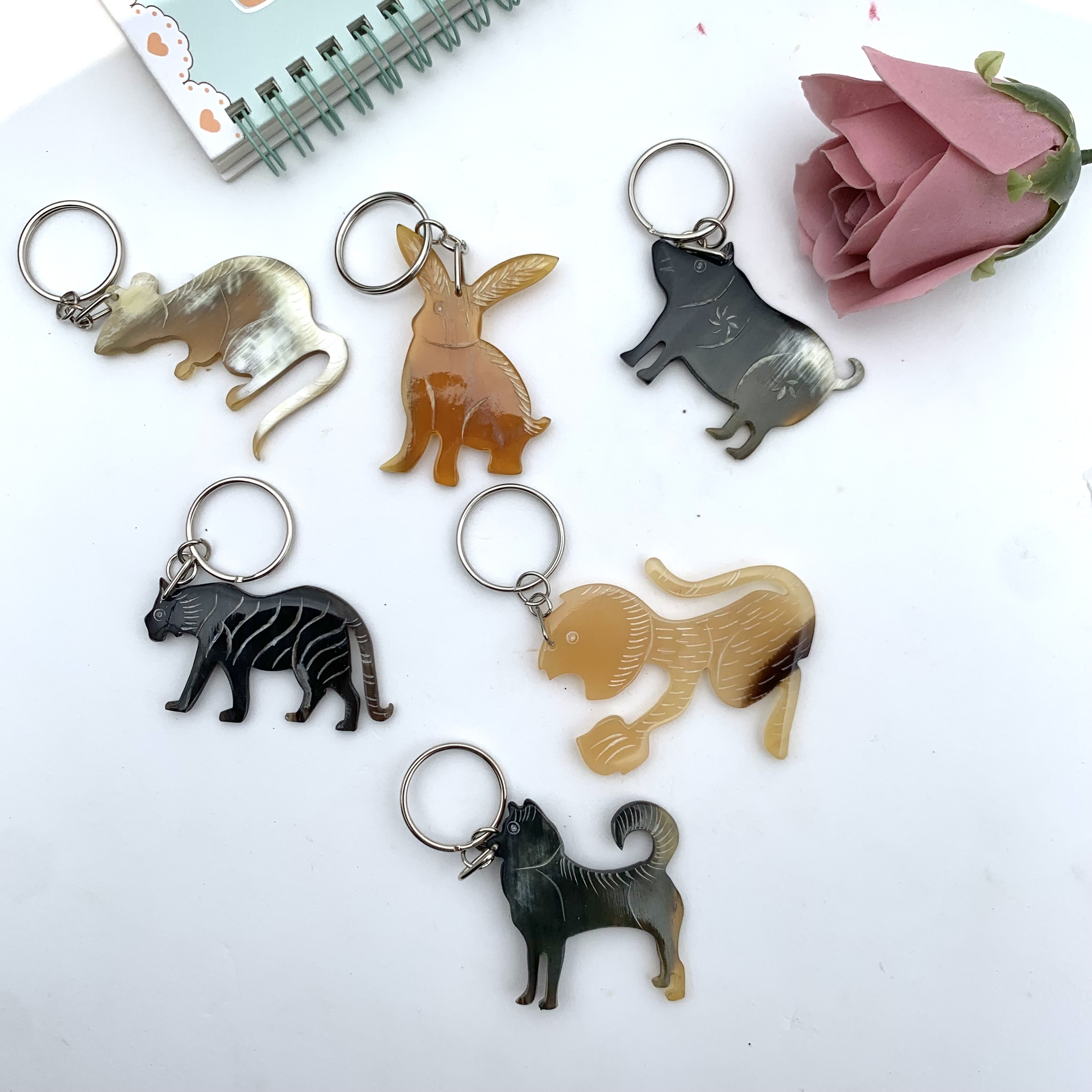 Móc khoá sừng 12 con giáp đẹp - độc - lạ