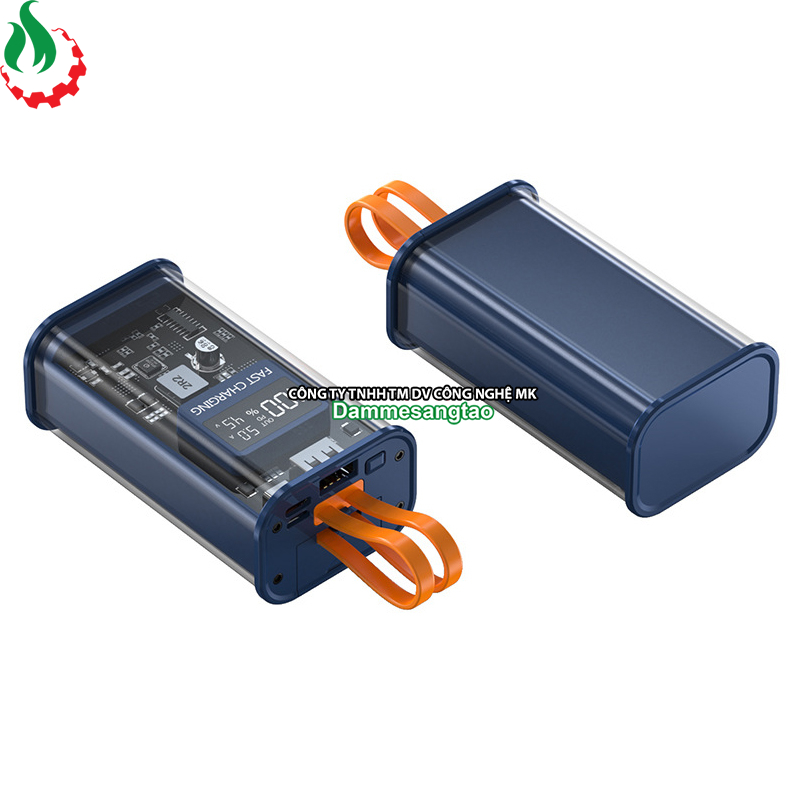 Box sạc dự phòng trong suốt 2 cell 21700 sạc nhanh 22.5w