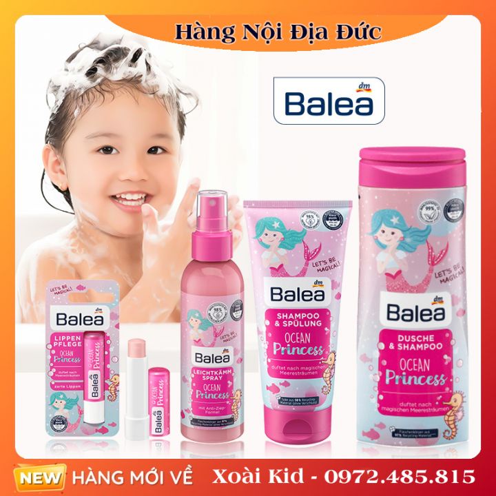 Sữa tắm gội, son dưỡng môi, dầu gội xả, dưỡng tóc balea cho bé của đưc 300ml- nội địa đủ bill