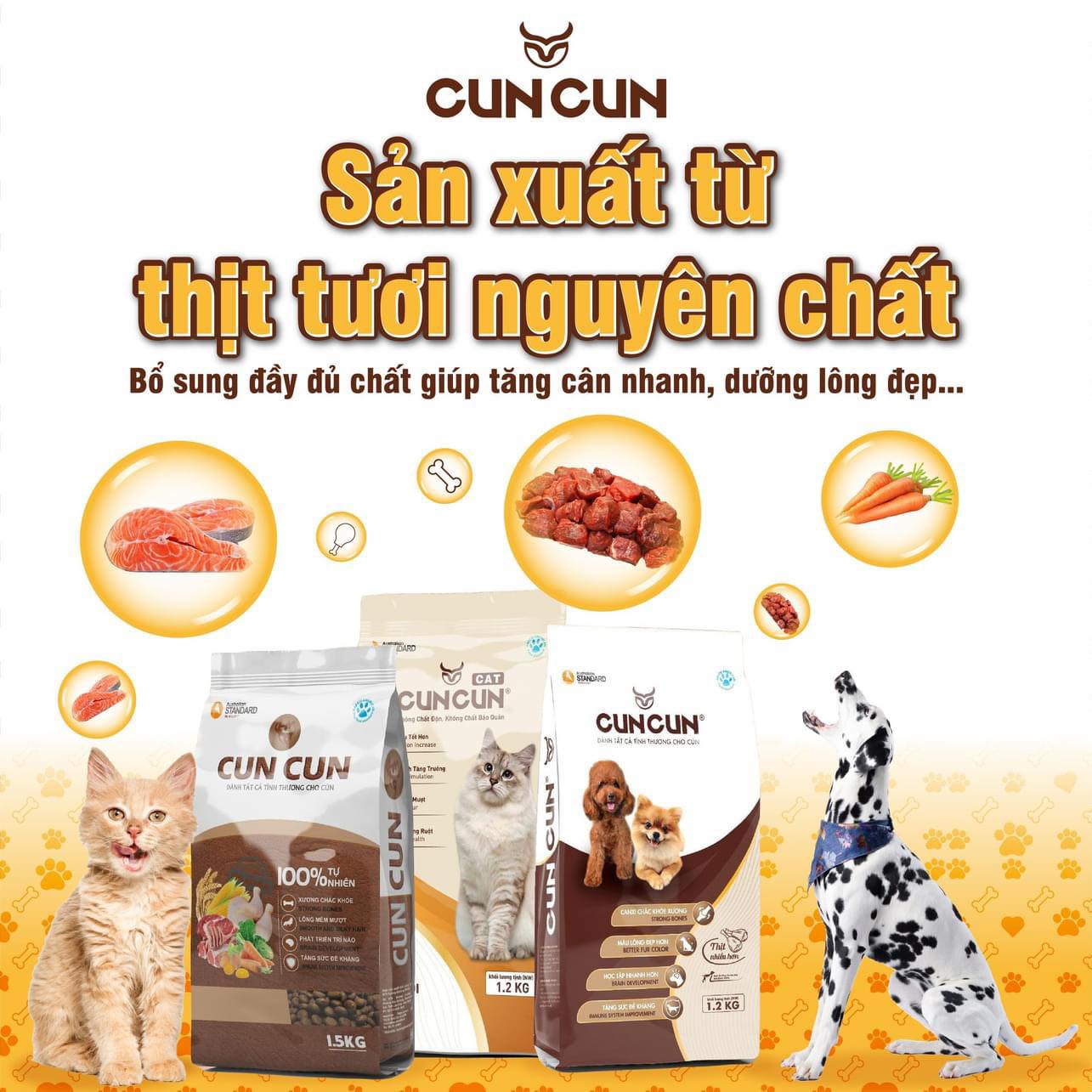 thức ăn Hạt hiệu CUN CUN  dành cho chó (trưởng thành, poodle, phóc, Pom,....)  - T3 PETS SHOP