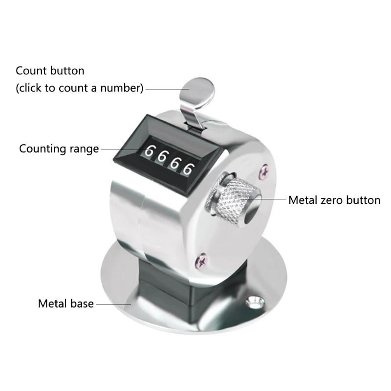 Portable 4 Digit Number Handheld Tally Counter Mini Mechanical Digital Counting Hand Click Golf Clicker