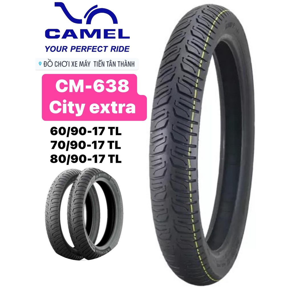 VỎ LỐP XE MÁY CM- 638 60 / 70 / 80 - 17 INCHES _  CAMEL  _ cameltire