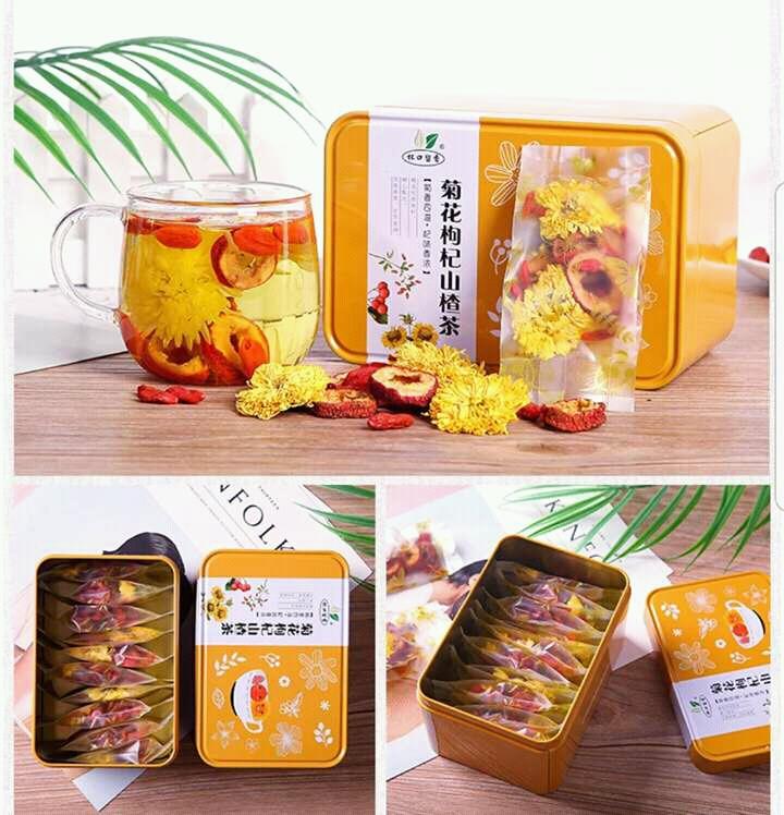 [HCM]TRÀ MÁT GAN SÁNG MẮT Bông Cúc - Kỷ Tử - Sơn Tra (hộp 10 gói)