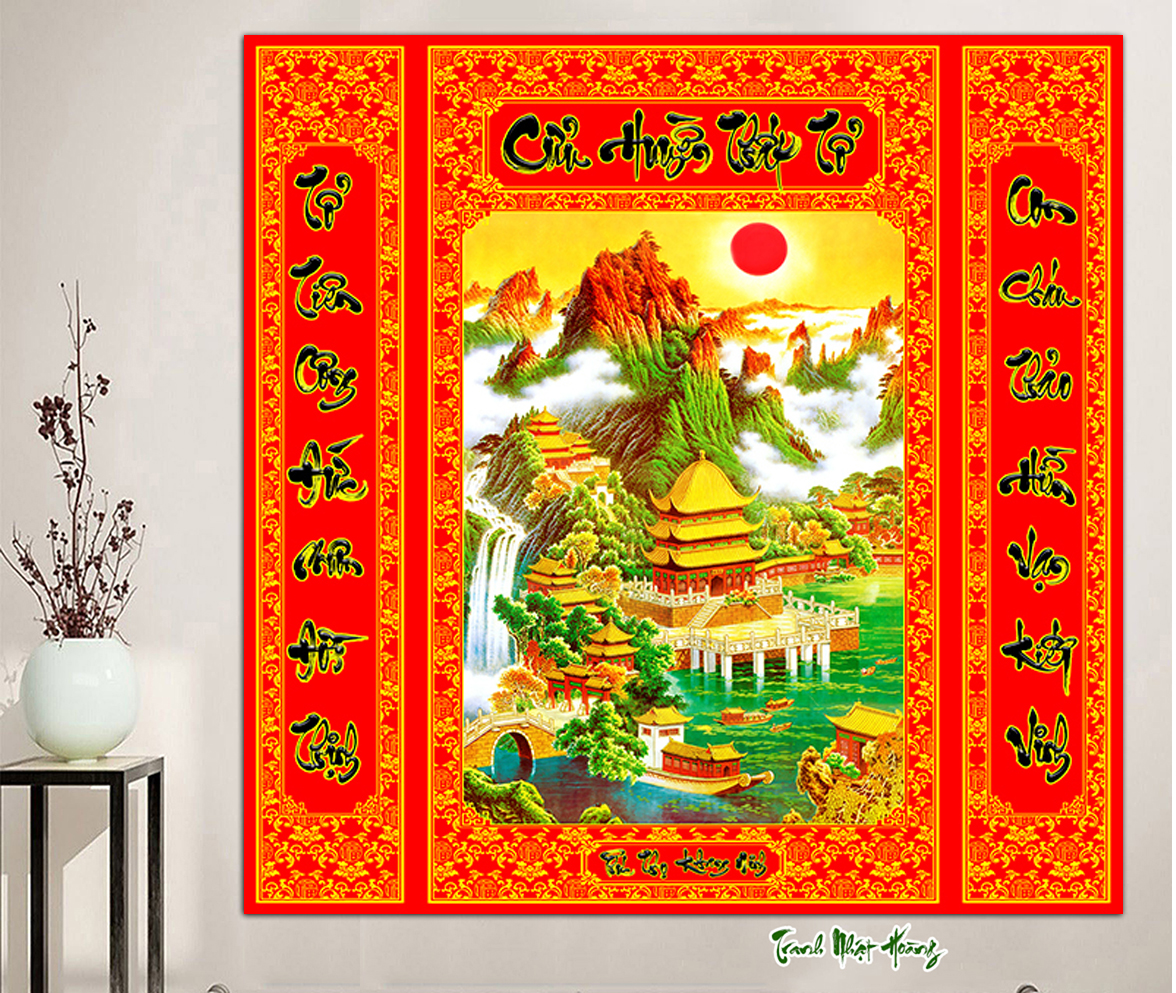 Tranh 3D dán tường phòng thờ