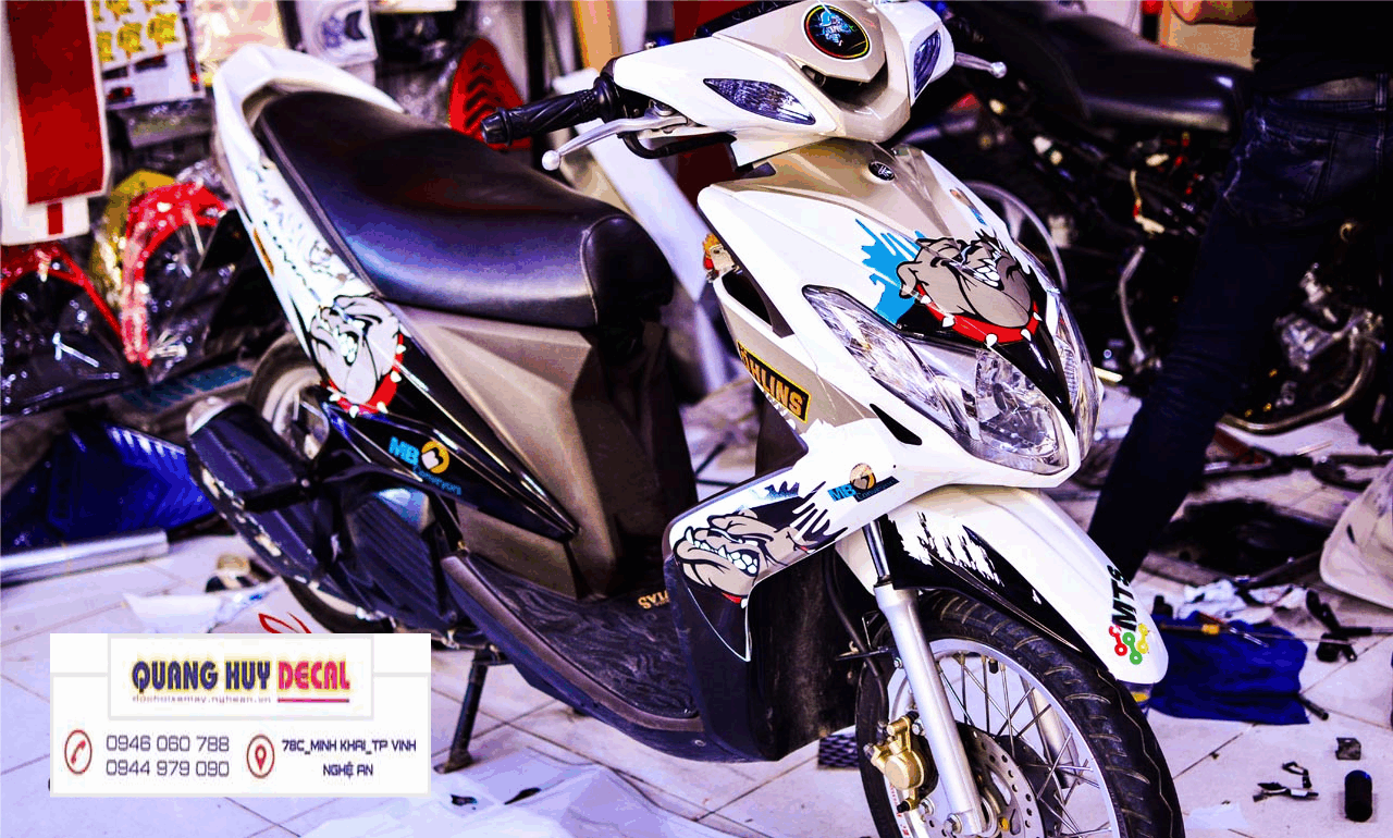 Tem trùm xe luvias trắng cá tính mẫu mới- tem trùm xe luvias thiết kế theo yêu cầu- tem dán xe máy luvias trắng cá tính rẻ đẹp