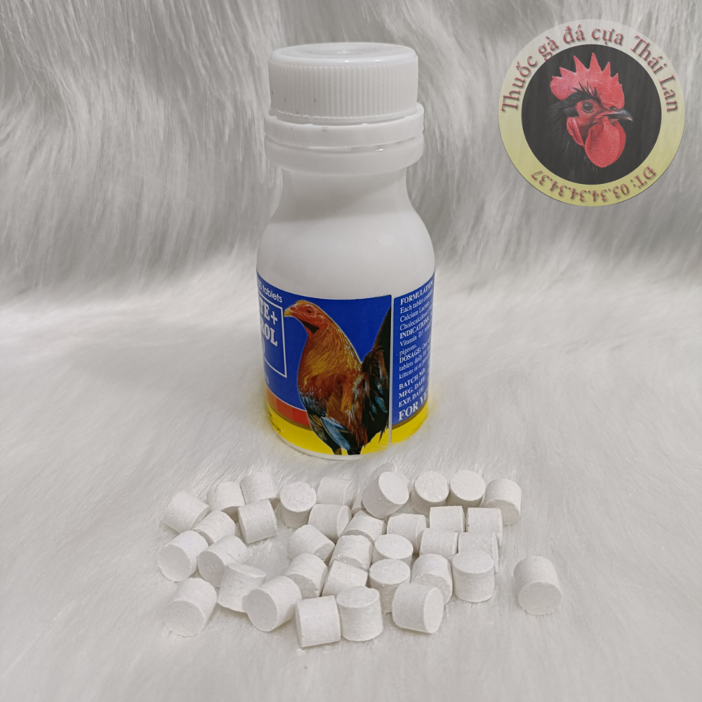 Lọ 100 viên (Thuốc gà đá cung cấp canxi cao cấp Philippines) Calcium Lactate + Cholecalciferol (Vitamin D3)
