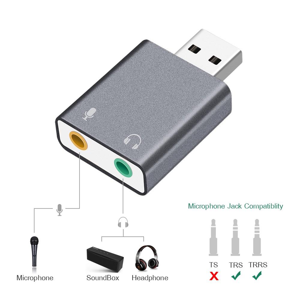 Đầu chia Mic và Loa từ cổng USB chất lượng cao