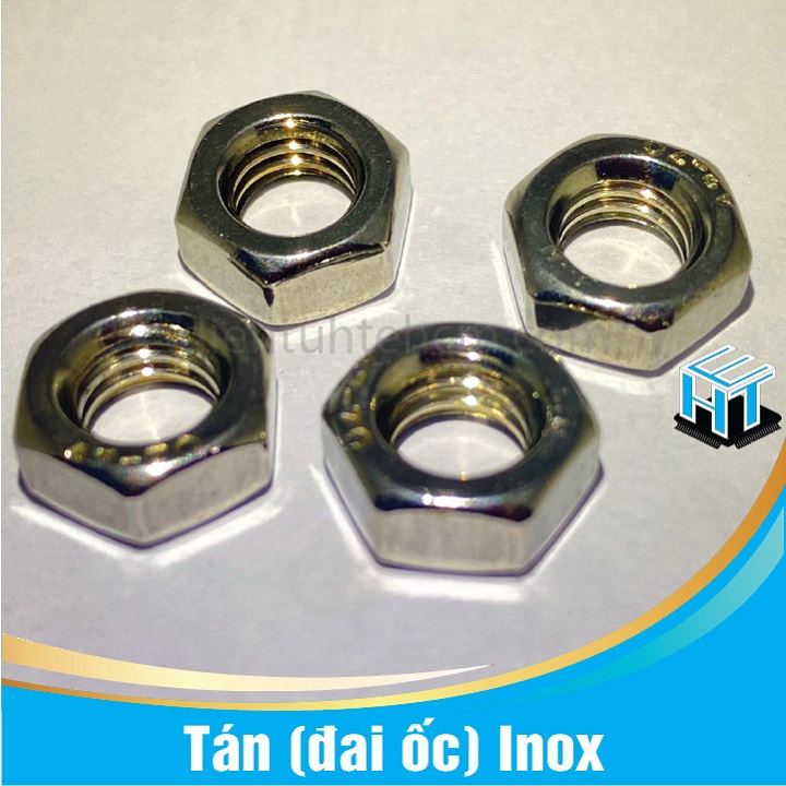 COMBO 50 con tán (Đai ốc) Inox các loại M3,M4,M5,M6,M8(chất inox 201)