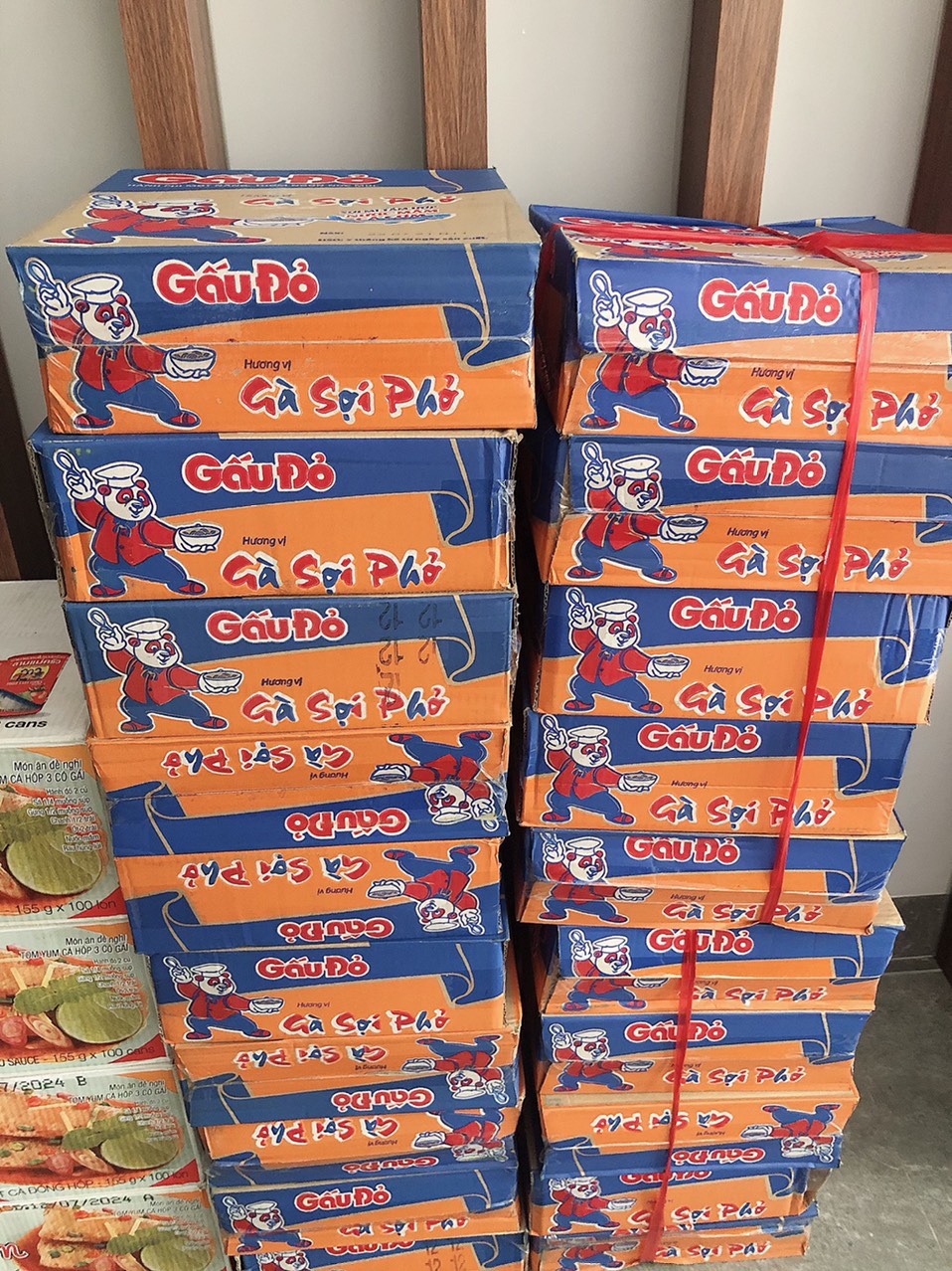 Thùng mì Gấu Đỏ gà sợi phở 30 gói