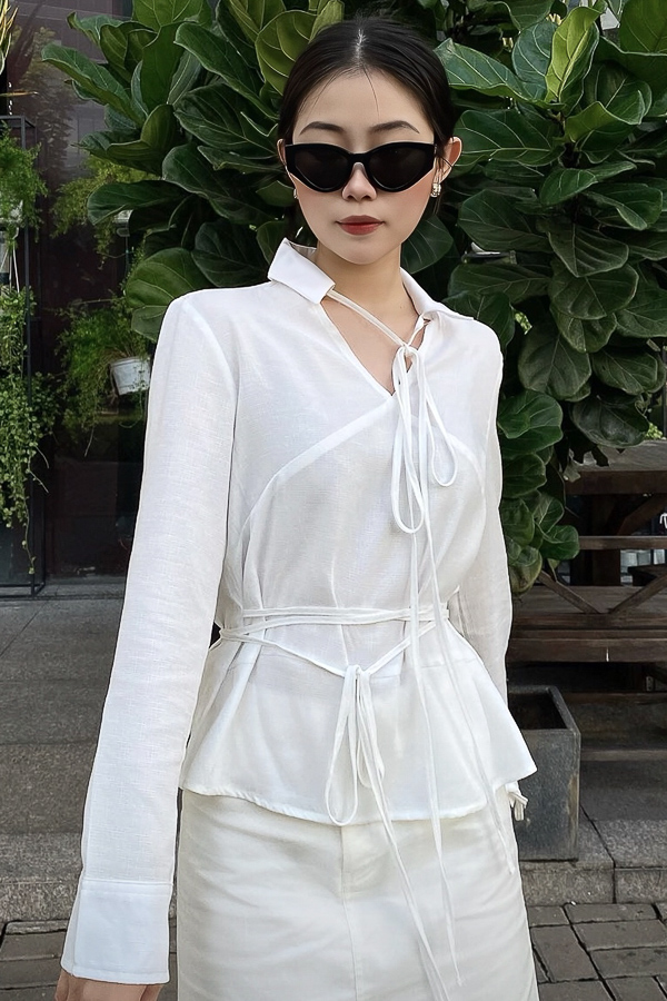 [NHẬP MÃ NOVFALAZSOCIAL02 GIẢM 40K ĐƠN 199K  ] Áo Maybi dáng suông xô gân phối dây