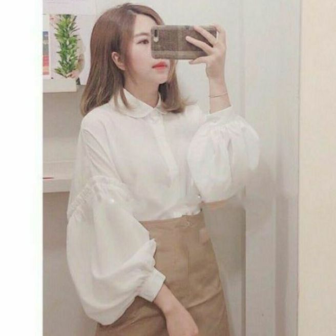 [HCM]Áo sơ mi tay phồng siêu hot
