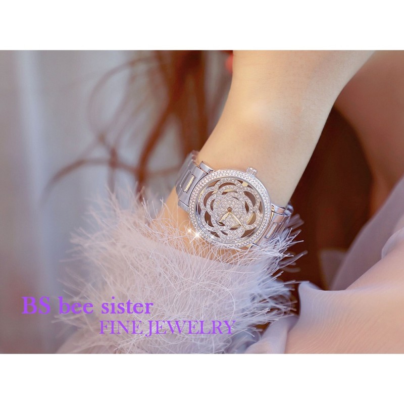 Đồng hồ nữ Bee sister Fa0906  mặt hoa hồng cá tính - BS47- màu trắng