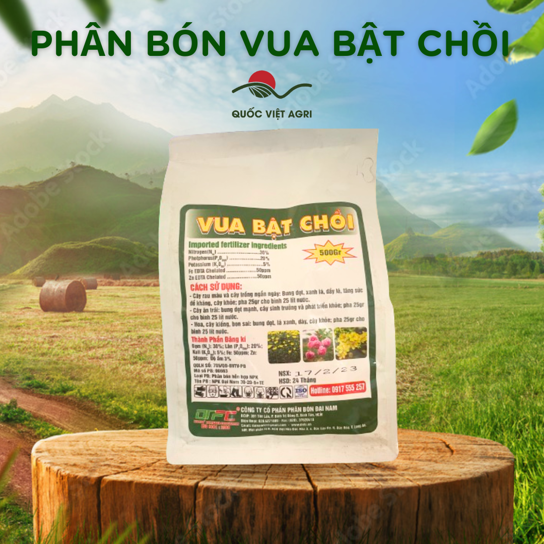Phân bón lá NPK 30-20-5 VUA BẬT CHỒI (gói 500g) - Mập cọng, lớn lá, bung đọt