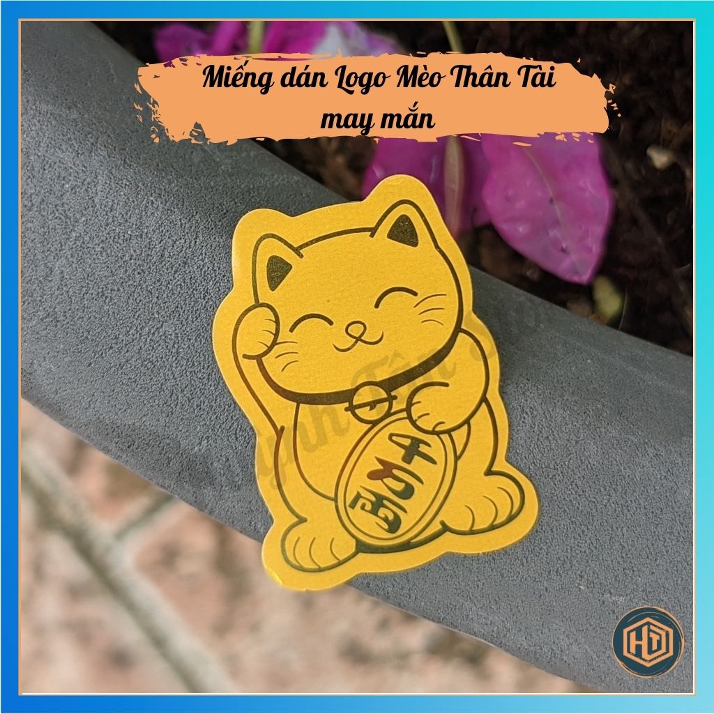 Miếng dán mèo thần tài may mắn trang trí điện thoại