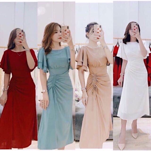 [HCM]Maxi trắng rút dây 3 màu (kèm hình thật)