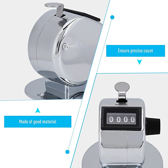 LEI 4 Digit Manual Hand Tally Mechanical Palm Click Counter Round Basecheapprice