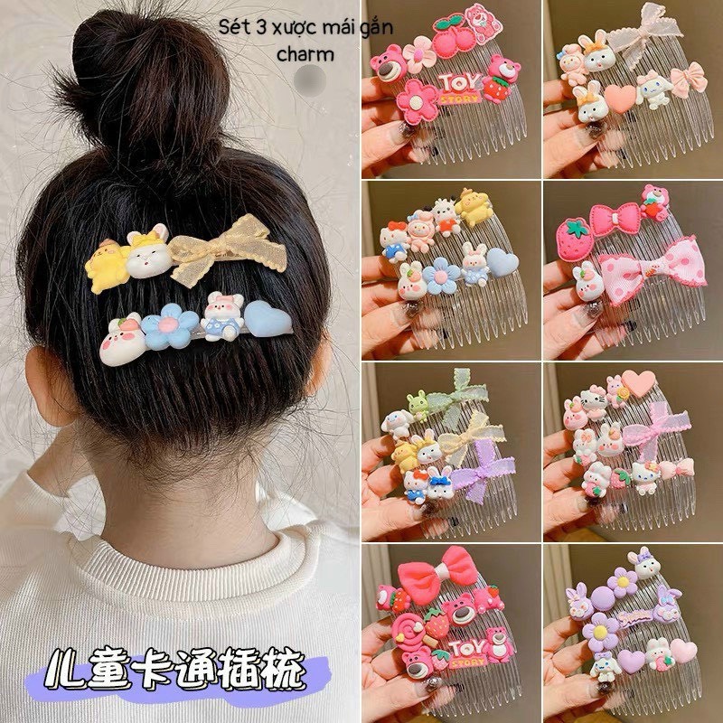 Set 3 cài tóc xược tóc gấu dâu siêu hot siêu xinh cho bé