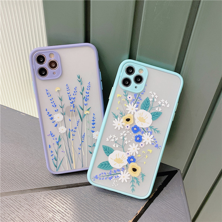Ốp Lưng Nhám Chống Sock Va Đập Bảo Vệ Camera Flowers