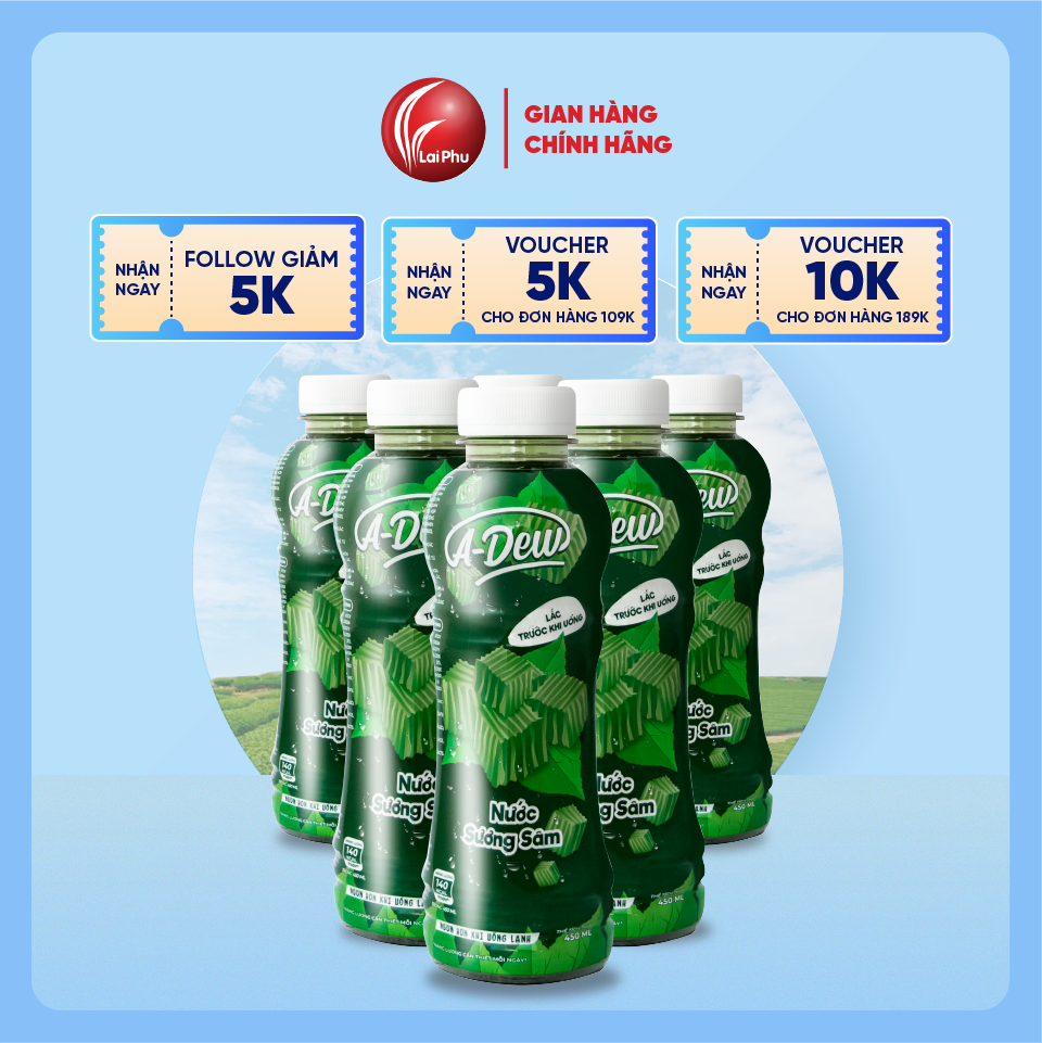 Nước Sương Sâm A-Dew Chai 450ml - Lốc 6 Chai