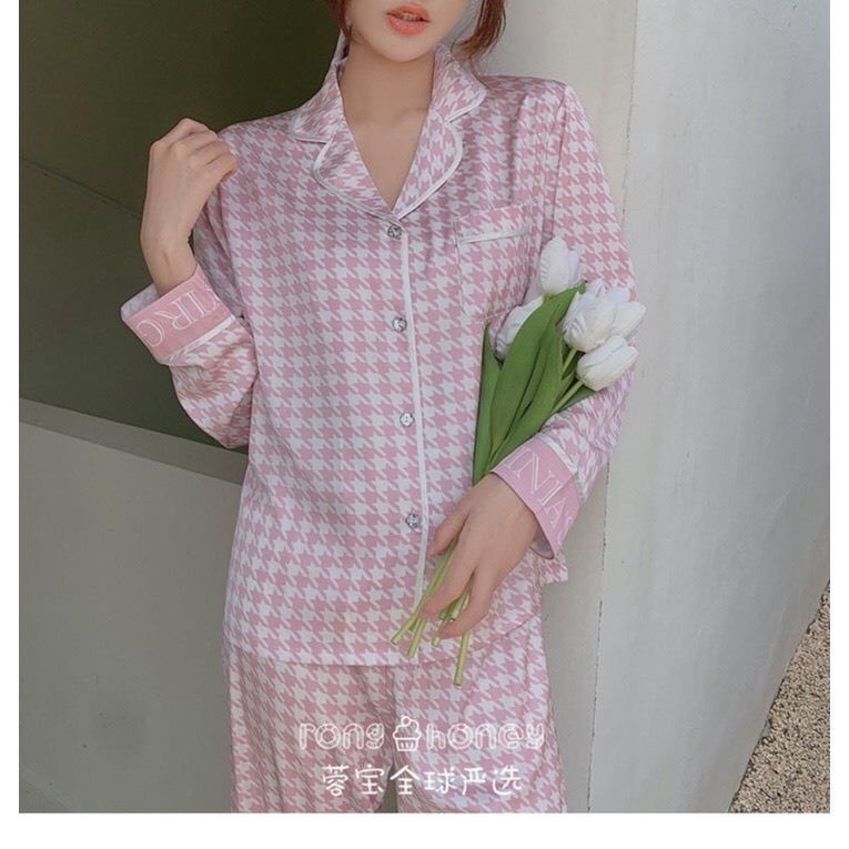 Bộ ngủ lụa quần dài áo cộc Lamy Nacy, bộ pijama lụa cao cấp
