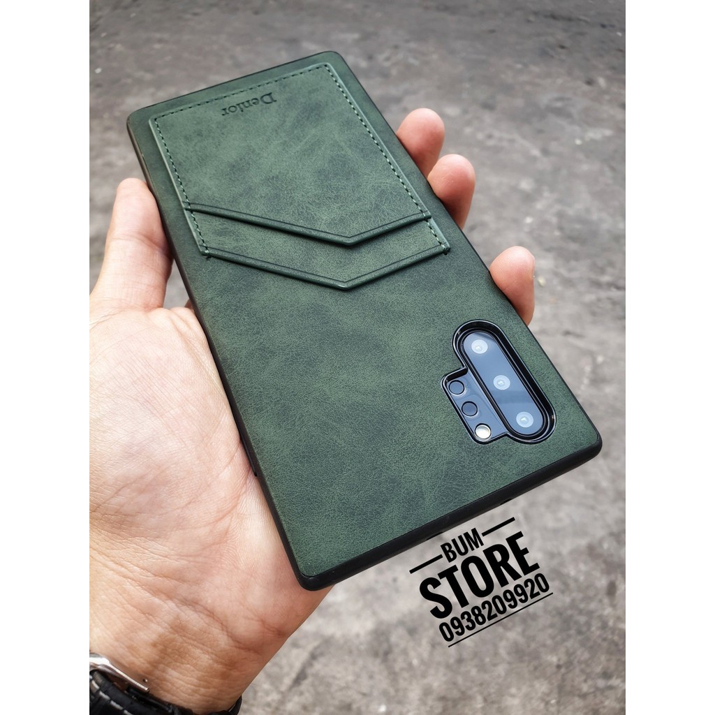 Ốp lưng da cao cấp cho samsung galaxy note 10 / note 10 plus / s10 plus / note 9 có ngăn để thẻ atm