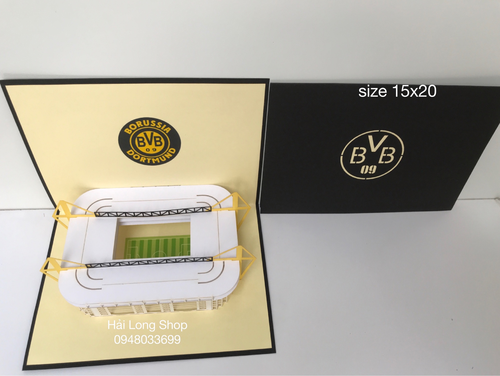Sân Bóng BVB 09 - Stadium  - Thiệp 3D ( mở 90 độ )