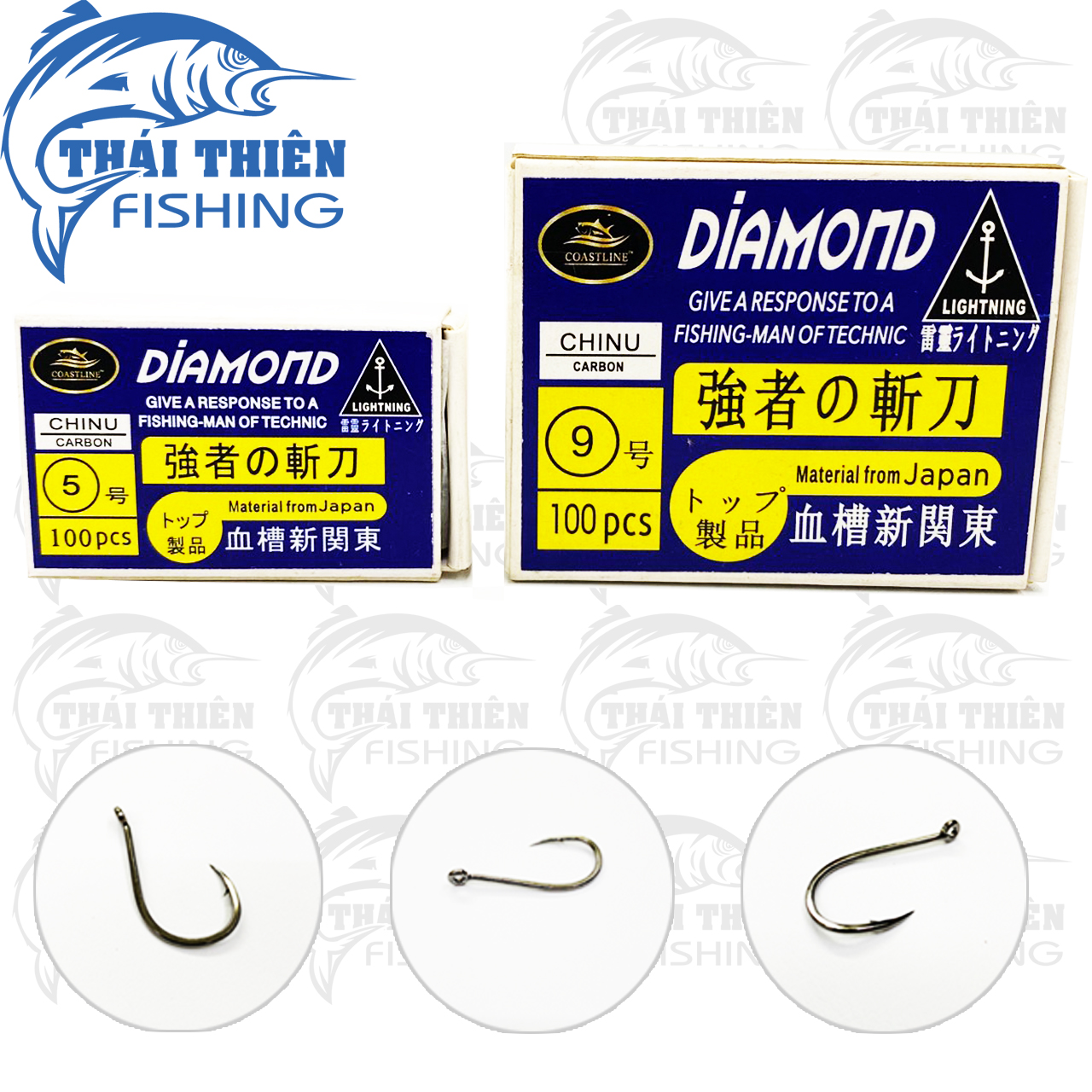 Lưỡi Câu Cá Chinu Carbon Coastline Diamond Hộp 100 Cái
