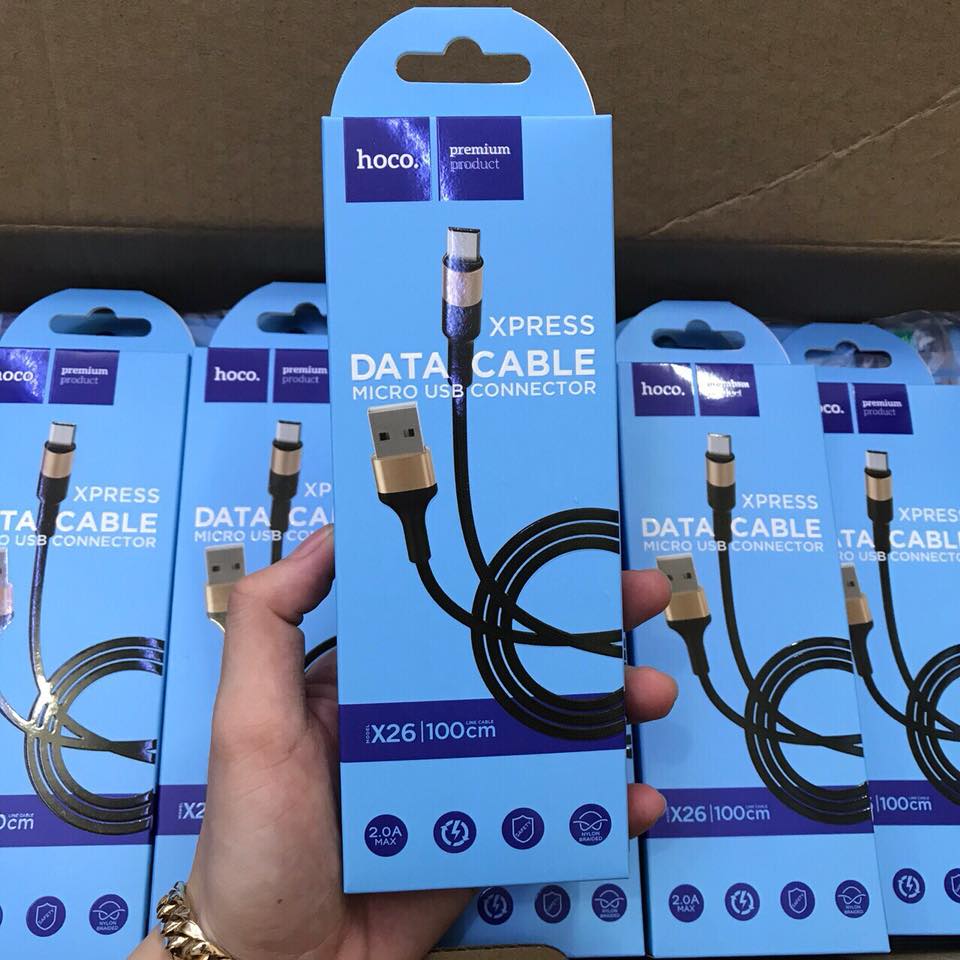 Cáp Sạc Hoco X26 Micro USB - 1M - Hỗ trợ sạc nhanh
