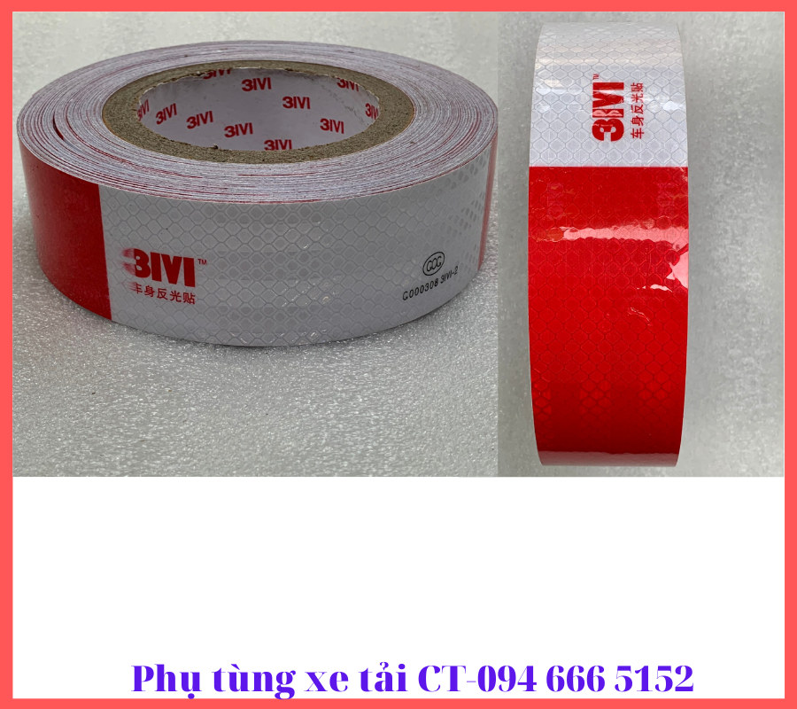 Decal phản quang 3M khổ 5cm-Dán thùng&cản hông xe tải