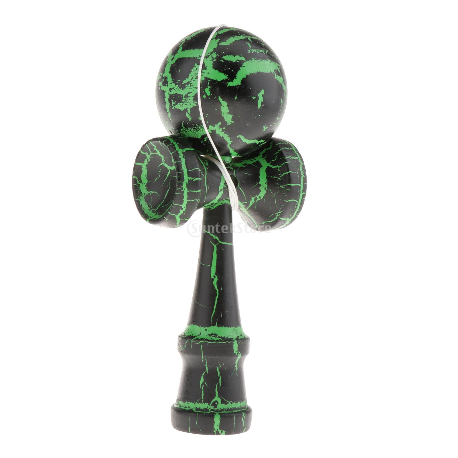 Zysun trò chơi kendama bằng gỗ kèm dây màu xanh lá cây cho bé