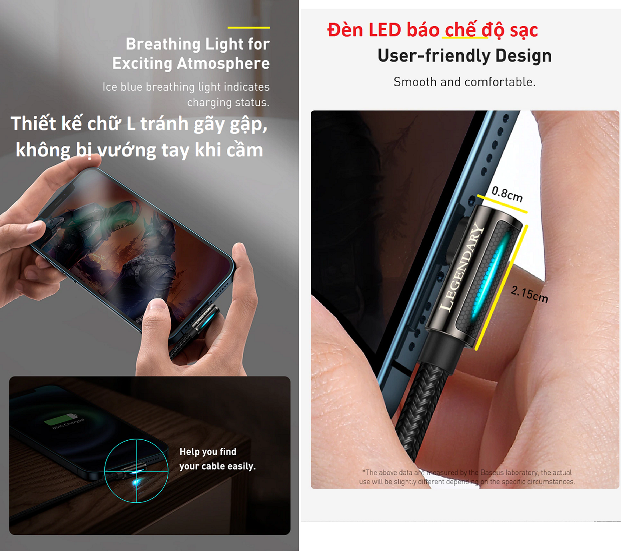 [HCM]Cáp sạc iPhone 2.4A Baseus Legend Series(1m/2m)