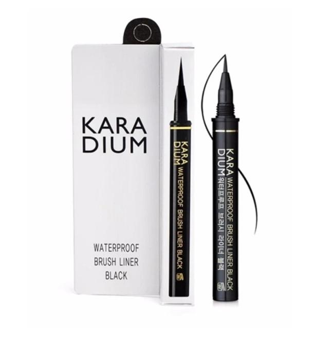 Bút Lông Kẻ Mắt Nước Không Trôi Bền Màu Karadium Waterproof Eyeliner Pen Black New Beauty Make Up Cat Style Black Long Lasting Waterproof Liquid Eyeliner Eye Liner Pencil Makeup Comestic 0.55g (100% From Korea)