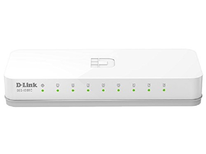 Hub D-Link 8 cổng DES-1008C Trắng Chính Hãng