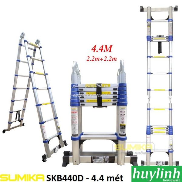 [HCM]Thang nhôm rút đôi chữ A Sumika SKB440D - 4.4 mét - Tải trọng 300kg