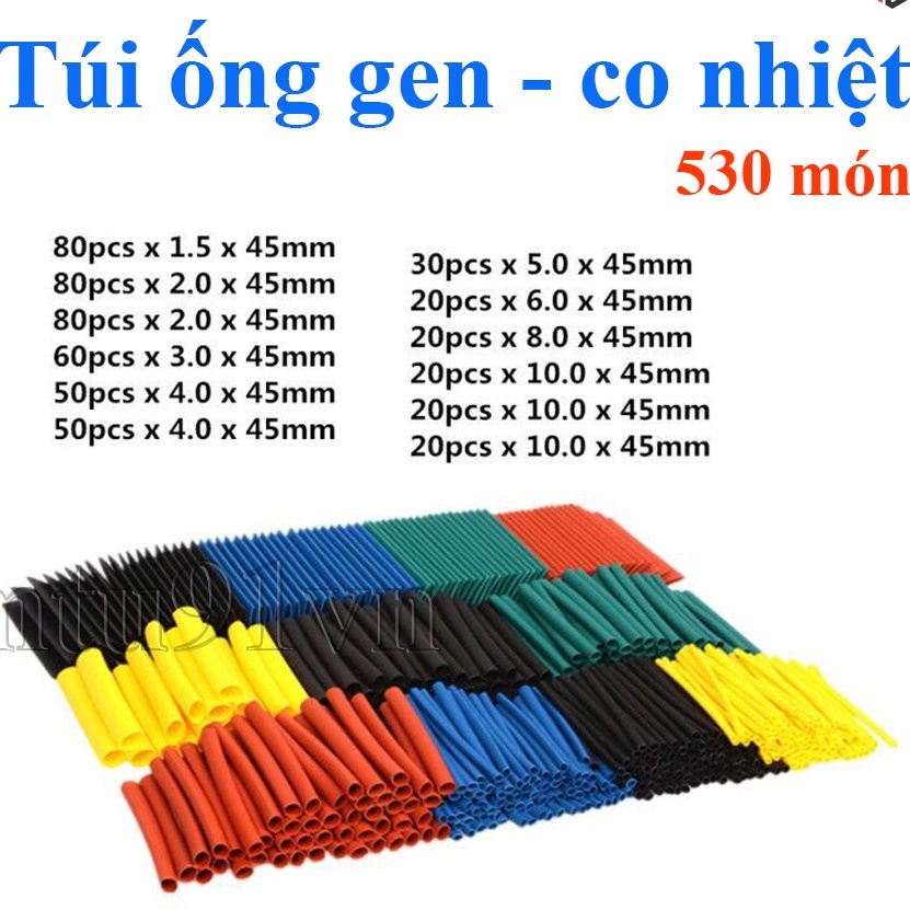 Túi ống gen, co nhiệt 530 món