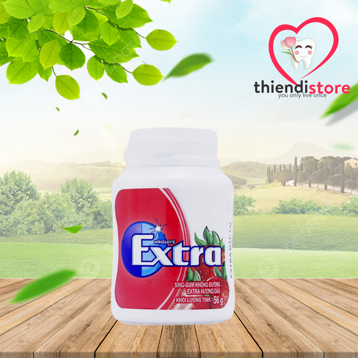 Kẹo gum không đường Extra Wrigley's giúp thơm miệng mát họng (56g)
