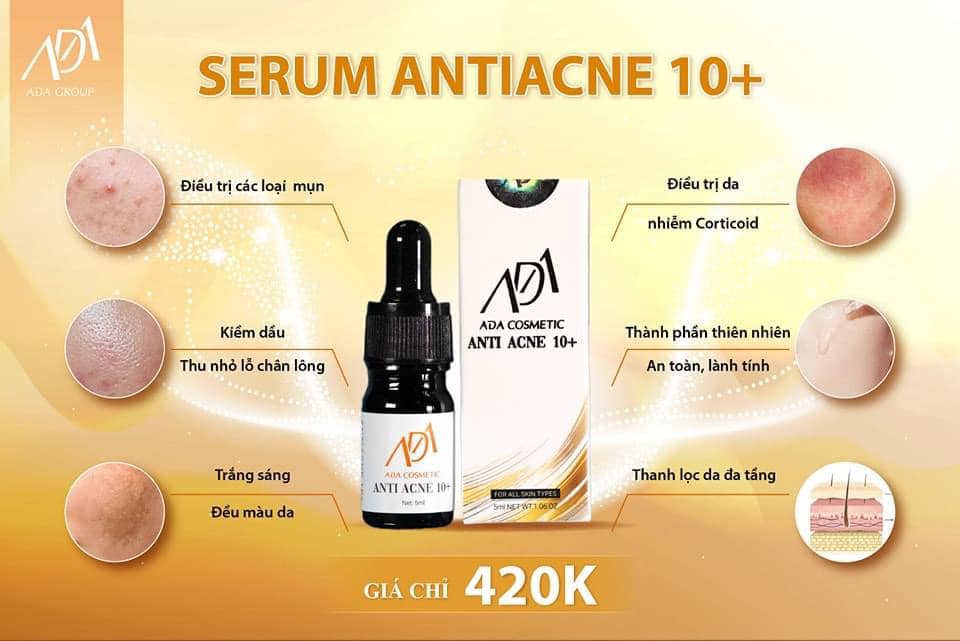 Serum mụn ADA Antiacne10+ ada group 5ml hỗ trợ giảm mụn mờ thâm