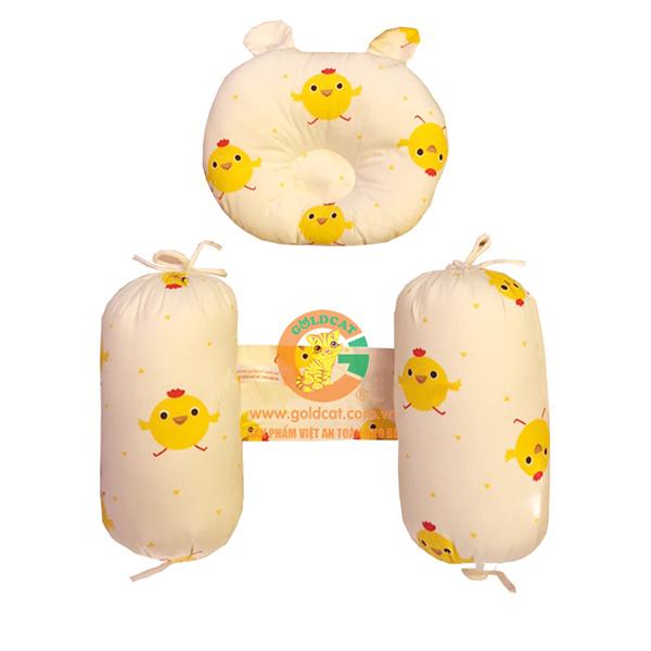 Gối chống giật mình - Gối chặn bông cho bé GoldCat, đồ dùng cần thiết cho bé sơ sinh đến 6 tháng tuổi, giúp bé không bị méo đầu, chống giật mình khi nằm ngủ